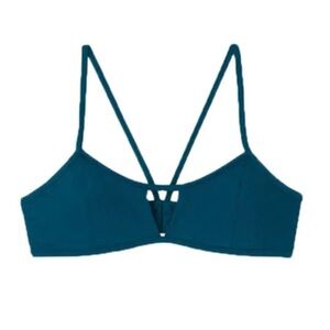 Summersalt High‎ Dive Turquoise Bikini Top Womens Size 4 Strappy Minimal Cutout